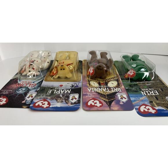 McDonald’s Happy Meal Ty Beanie Babies 1999 International Bear Bundle (4pcs) - Picture 13 of 13